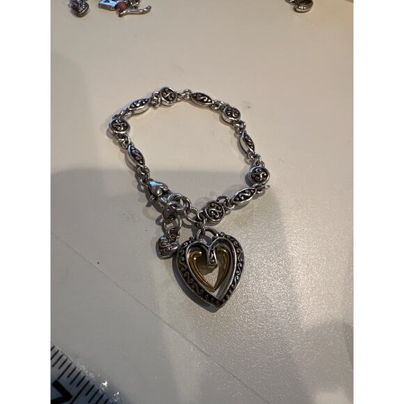 Brighton Ellington Heart silver gold bracelet Preowned - Picture 3 of 3